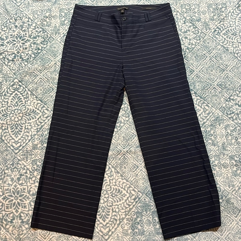 Banana Republic Pinstripe Logan Crop Capri Wide Leg Pant